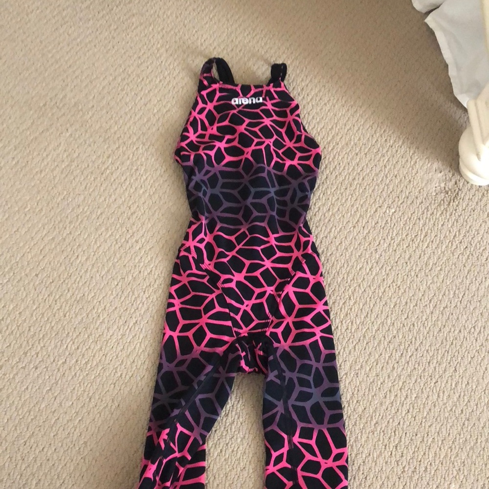 Arena tech suit. Pink on black. Size 28